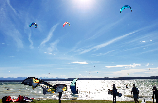 Kiteschule - Schulungsinhalt: Snowkite - München - Kitesurfen am Starnberger See - Kite Fly High - Community / Shop / Schule München