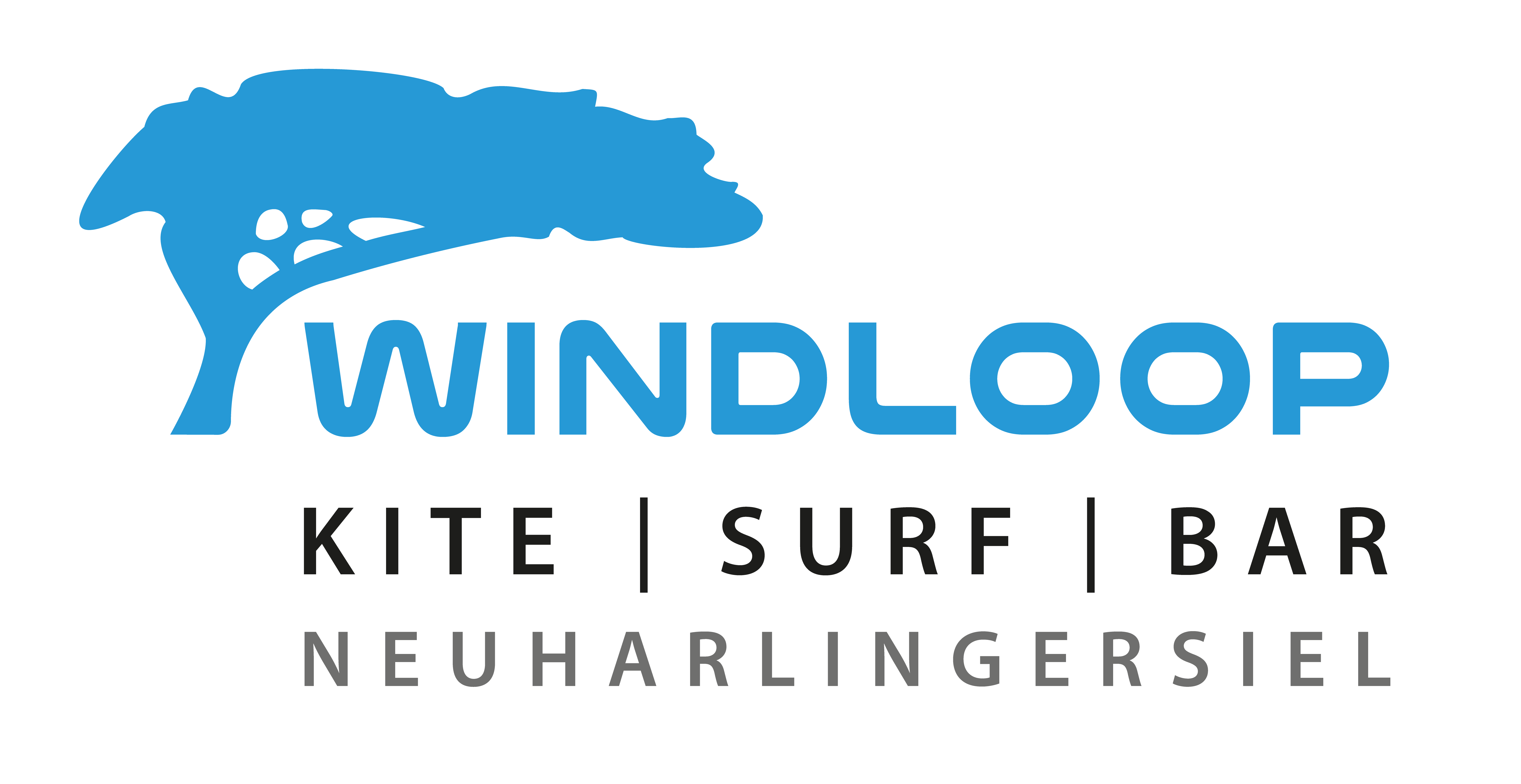 Kiteschule - Besondere Zielgruppen: Junge Erwachsene - Niedersachsen - Unser Logo - Windloop  - Windloop Pro Center + Strandbar